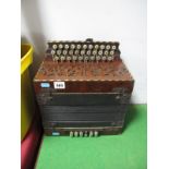 An Early XX Century Italian Melodeon, made for J. H Ebblewhite, Aldgate, rosewood fretwork grille