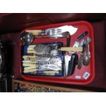 Walker & Hall Ladle, asparagus server, other cutlery, knives:- One Tray