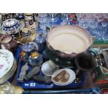 Bonn Pottery Art Nouveau Jardiniere, Davidson vase, terracotta Chinese warriors, bookmark, etc:- One