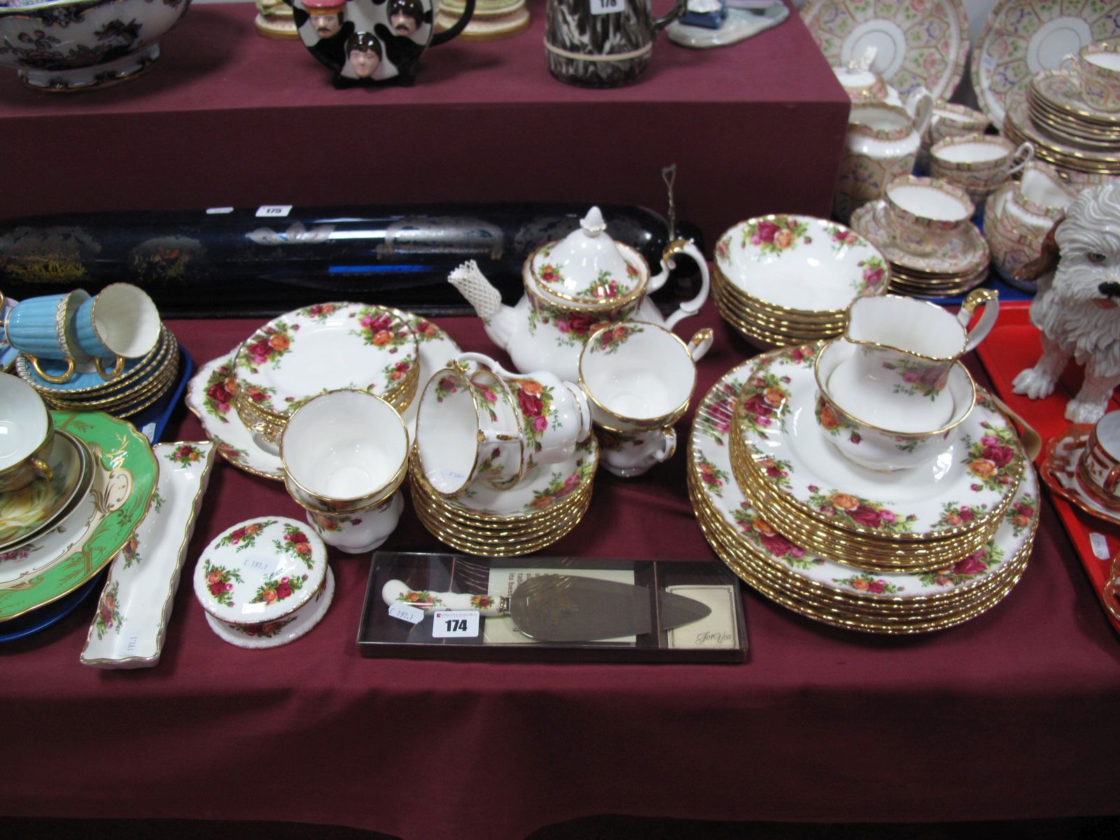 A Royal Albert Old Country Roses Tea Service, of approximately forty pieces, comprising cups,