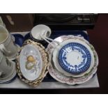 Wedgwood, ladles, pair of XIX Century floral plates with impressed mark:- One Tray
