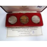 A Ltd Edition Cased Sterling Silver Jubilee Medallion Set, including Spithead Fleet review, the