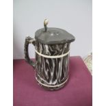 A Late XIX Century MacIntyre Agate Ware Hot Water Jug, with thumb piece to pewter lid, impressed