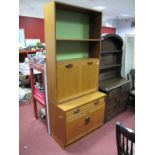 G. Plan Teak Lounge Unit, with adjustable shelf over fall fronted pigeon hole compartment, single