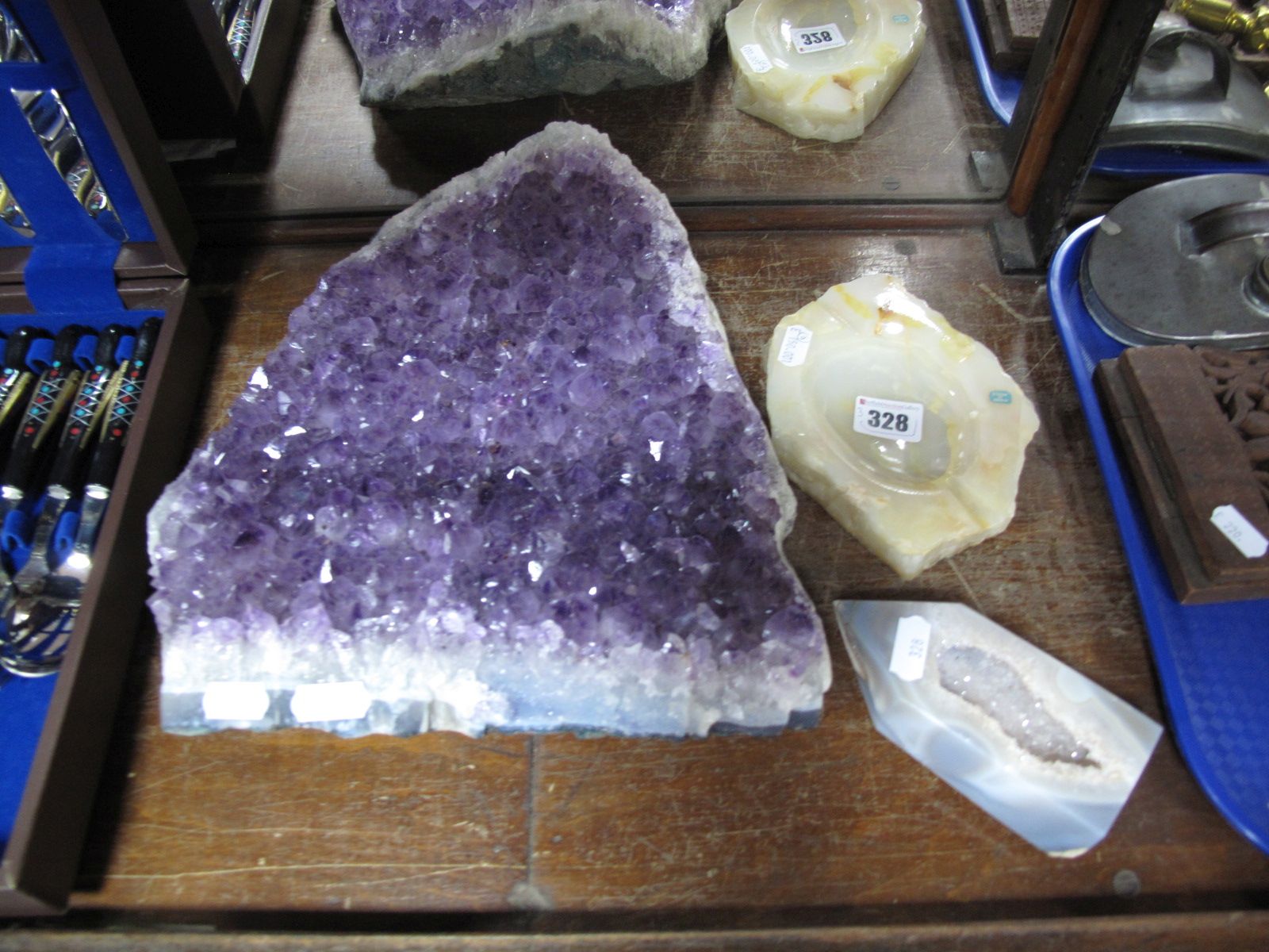 A Large Amethyst Quartz Mineral Section, approximately 27x25cms, Mexican mineral ashtray and