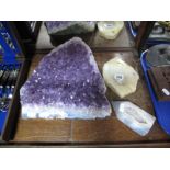 A Large Amethyst Quartz Mineral Section, approximately 27x25cms, Mexican mineral ashtray and