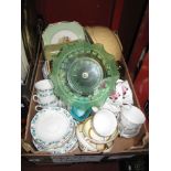 Pub Ashtrays, Gresley mixing bowl, plates, tea ware, glass comport, etc:- One Box