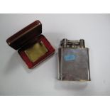 Dunhill. Large Silver Plated Table Lighter. Patent No. 143752. 10.5cms high, 8cms wide. A Colibri