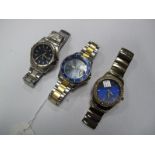 Three Modern Gent's Wristwatches, (damages).