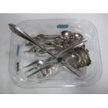 A Collection of Assorted Tea and Other Spoons, sugar tongs, Nirosta forks, etc.