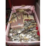 A Quantity of Cased and Loose Electroplated Cutlery, including aluminium and ivorine handled