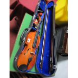 A Modern Cased Chinese Violin, with two bows.