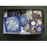 Mixed UK and Foreign Coinage, occasionally silver, current or exchangeable. Including replica