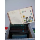 Large Box Lot with Seven Albums and Stockbooks of GB, Commonwealth and World. Many GB FDC's but also