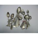 Collection of Late XVIII/ Early XIX Century Continental Tea and Other Spoons, including German