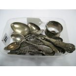 Three Hallmarked Silver Spoons, together with a hallmarked silver napkin ring and collection of