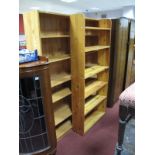 Three Pine Bookcases, with adjustable shelves.