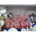 Polonia Cylinder Vase, celery vase, six champagne and six whisky glasses, ashtray, etc:- One Tray