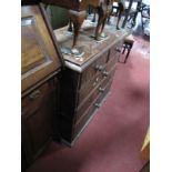 A XIX Century Pine and Walnut Chest of Drawers, top with moulded top over two short drawers and