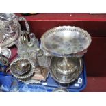 Plated Four Bottle Cruet Set, plated tureen, plated salver, etc :- One Tray