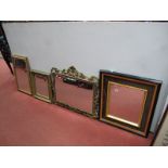 Three Gilt Framed Wall Mirrors, 62 x 37cms and smalle, and a further wall mirror. (4)