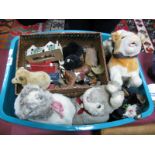 Iwaya Japanese Battery Operated Cow, and rabbit, other soft toys, model dwellings, wooden horses.