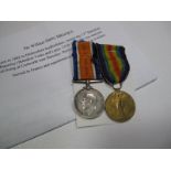 WWI War and Victory Duo to 13/1033 H. Brooks Yorks & Lancs Regiment. With paperwork. * He lived at