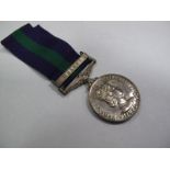 A Single General Service Medal Queen Elizabeth II Malaya, awarded to 22754020 Pte H. Moore, W.