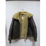 U. S. Leather Flying Jacket, makers name inside. Well used and worn. US size 42 R. WWII period.