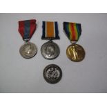 A WWI Group of Three Medals, consisting of War and Victory medals and an Imperial Service Medal (