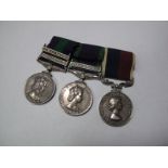 A Mid Queen Elizabeth II Group of Three Medals, consisting of General Service Medal (1918-62),