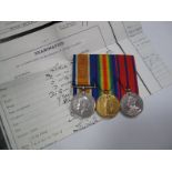 WWI Group of Three, consisting of War Medal, Victory Medal and Coronation Medal 1911. Court mounted.