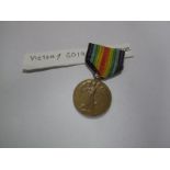 A World War One Victory Medal , awarded to 60191 Pte T.M. Jaques, York and Lanc Regiment.