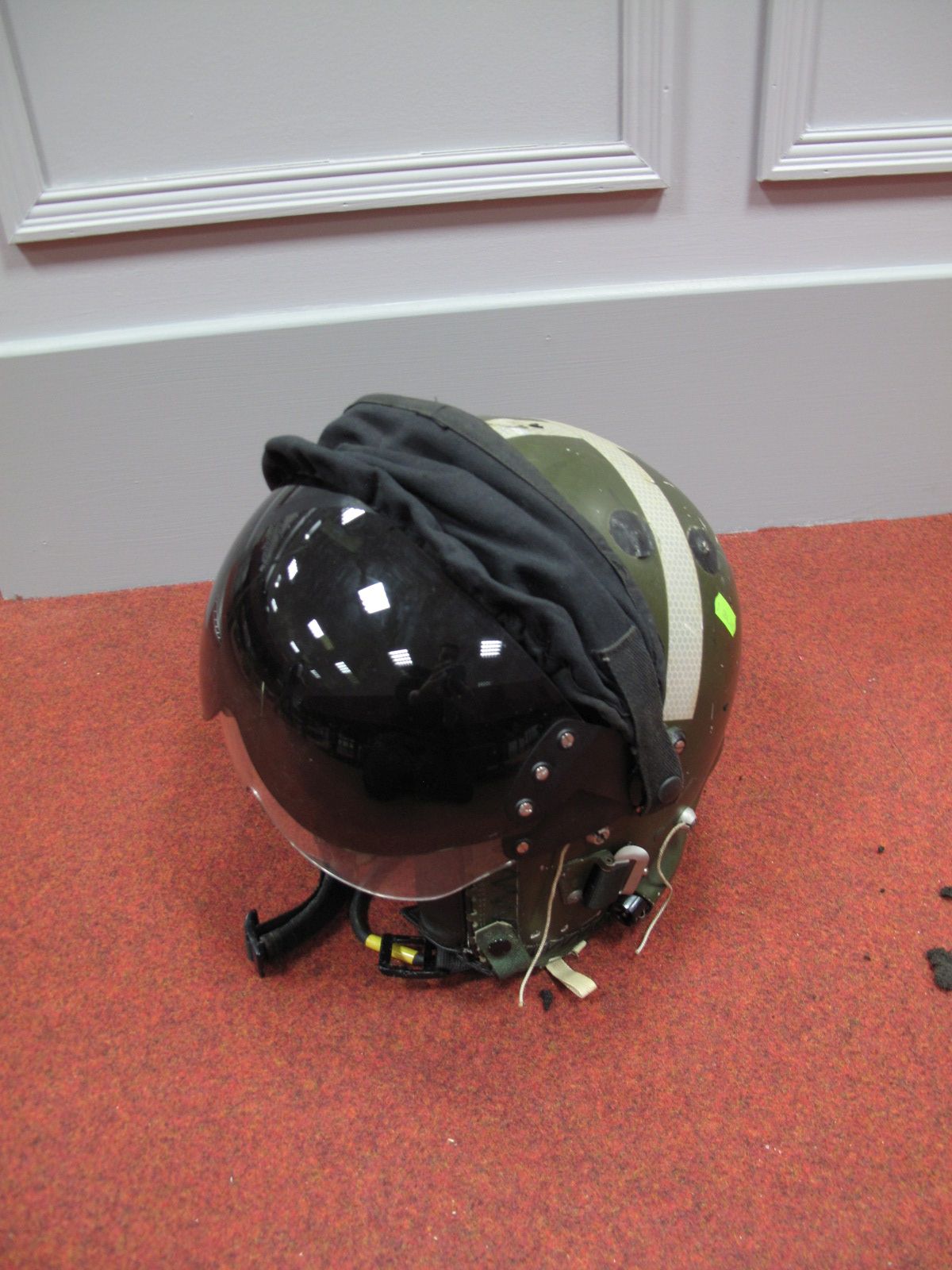 An R.A.F. Pilot's Helmet, Denis Ferranti Ltd. electrical headset, large, NATO 5965-99-954-3067,