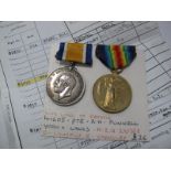 A World War One Duo, War and Victory Medals , awarded to 1605 Pte R.K. Funnell, York and Lanc