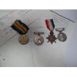 WWI Group of Four Medals, consisting of Military Medal, 14/15 Star, War and Victory Medals, to 3-