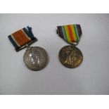 A World War One Duo, War and Victory Medals, awarded to 33361 Pte A. Swaine, York and Lanc Regiment.