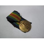 A World War One Victory Medal, awarded to 13-1508 Pte H. Miller, Yorks and Lanc Regiment, 13th /