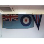 A Genuine R.A.F. Ensign Flag, 33" x 72" (84 x 180cms) and an RAF Wing Commander's command pennant