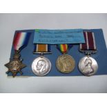 WWI Group of Four Medals, consisting of 14/15 Star, War, Victory medals and Army Meritorious Service