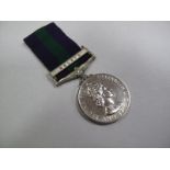 A Single General Service Medal Queen Elizabeth II Malaya, awarded to 23148653 Pte W. Keith, Kings