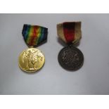 A World War One Victory Medal, awarded to 25796 Pte C. Smith, York and Lanc Regiment, together