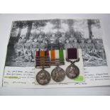 Victorian Group of Three Medals, consisting of Queens South Africa with clasps - Laing's Nek,