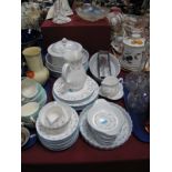 Royal Worcester Dinner Service "Forget Me Not Pattern, comprising dinner plates, tureens etc. (46