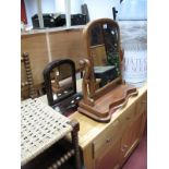 A XIX Century Duchess Style Dressing Table Mirror, with dome top on serpentine base, together with