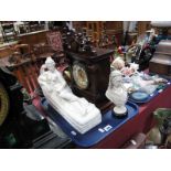 An American Ansonia Clock Co. Stained Wood Eight Day Mantel Clock, circa late XIX Century, arched