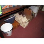 Picture Frames, books, box file, wine stand, enamelled pail, etc.