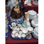 A Midwinter Stylecraft 11-59 Tea Set, a circa 1940's Bisto china coffee set, a Melba ware jug, early