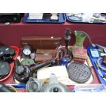 Bakelite Siemens Hairdryer, Thor Foundry Resins thermometer, Stephens ink bottle holders, table