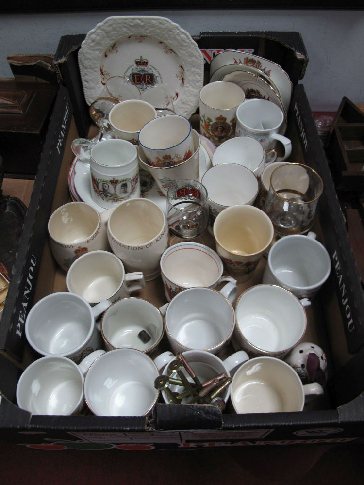 Royal Commemorative China, early XX Century and later, including beakers, cups, mugs, cabinet